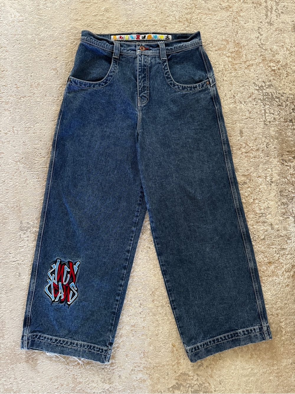 JNCO Rollin Jeans - Baggy Wide Leg 26” Opening Dark Stone
